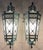 These stunning vintage wall sconces are crafted from solid brass and feature a beautiful patina finish and art glass...