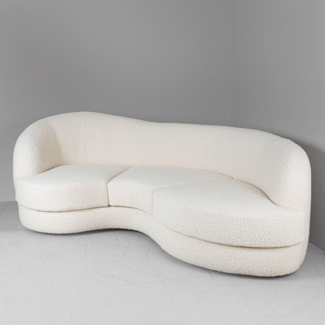 White Bean Buckle Sofa, 1960s For Sale - Image 13 of 13