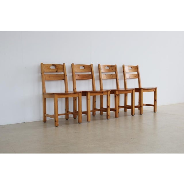 1970s Vintage Dining Chairs in Pine, 1970s, Set of 4 For Sale - Image 5 of 8
