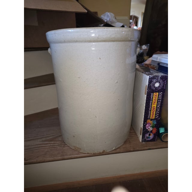 19th Century 8 Gallon Stoneware Crock by the Buckeye Pottery Company For Sale - Image 12 of 14