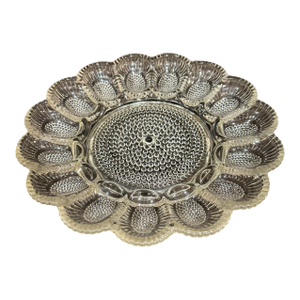 Vintage Glass Hobnail Egg Plate