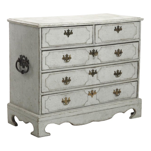 Scandinavian Chest with Iron Handles, 18th Century For Sale
