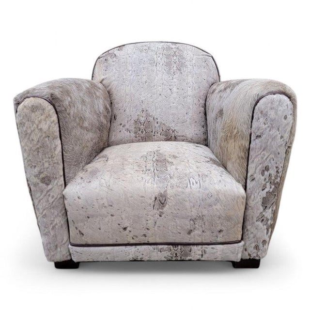 Art Deco Vintage French Art Deco Club Chair Newly Reupholstered For Sale - Image 3 of 5