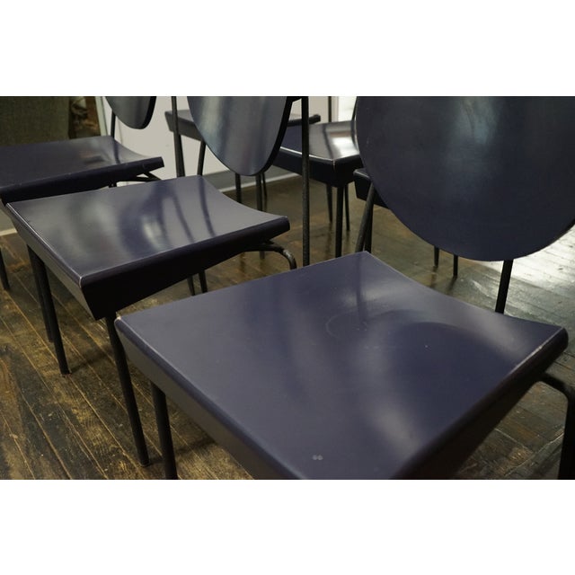 Set of 7 Dakota Jackson Memphis Style Vik-Ter Chairs in Eggplant For Sale In Chicago - Image 6 of 16