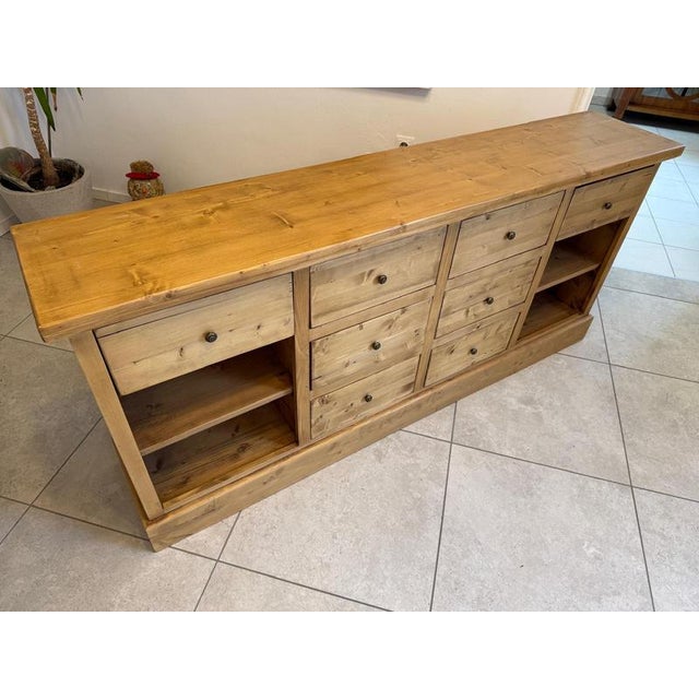 Antique Apothecary Shop Cabinet in Softwood For Sale - Image 6 of 9