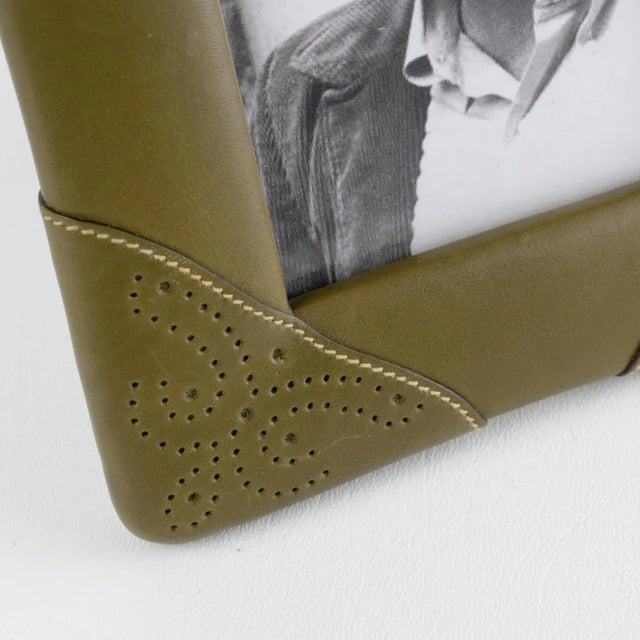 Gucci, Italy Leather Picture Frame With Pierced Design For Sale - Image 9 of 9