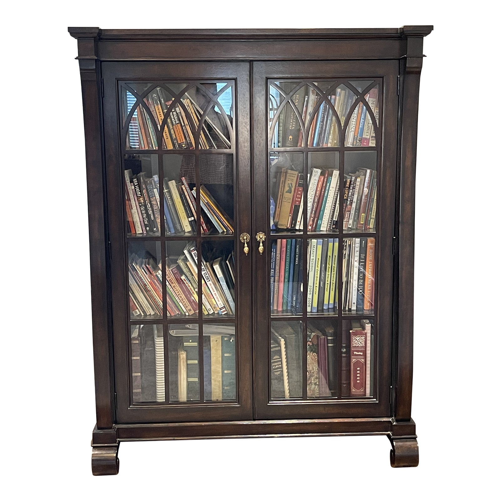 Glass Front Library Bookcase —2 Available | Chairish