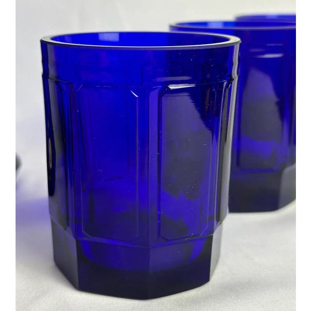 Mid-Century Crystal Cobalt Glass Liqueur Set, Czech Republic, Set of 7 For Sale - Image 5 of 11