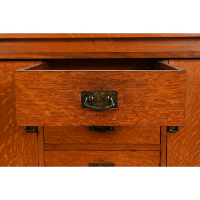 L. & J. G. Stickley Antique Mission Oak Arts & Crafts Sideboard, Circa 1910 For Sale - Image 9 of 17