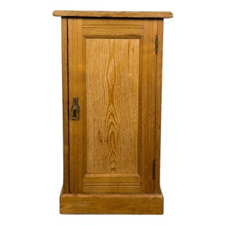 Antique English Pine Pot Cupboard Nightstand For Sale