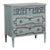 19th Century Swedish Gustavian Blue Chest of Three Drawers With Greek Key Design For Sale