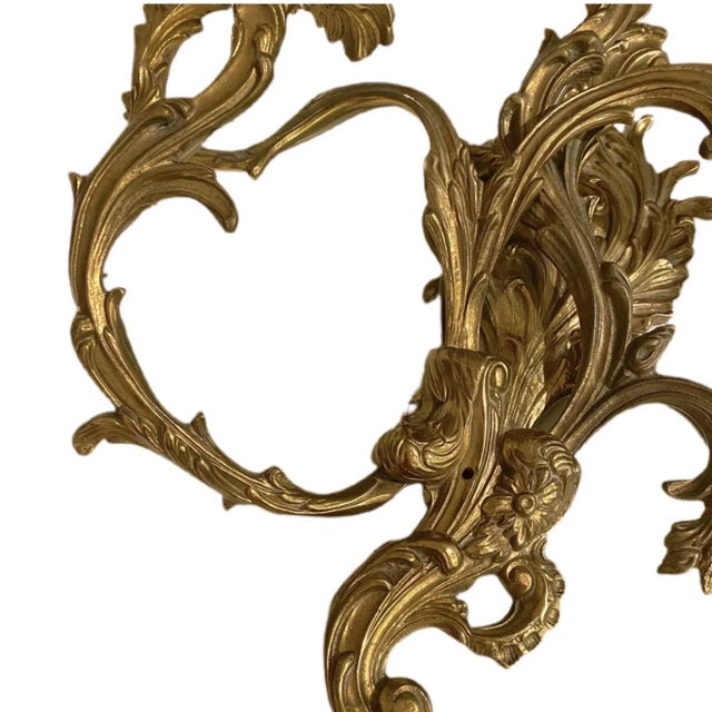 19th Century French Rococo 5 Arm Wired Wall Sconces - A Pair For Sale In Charleston - Image 6 of 11
