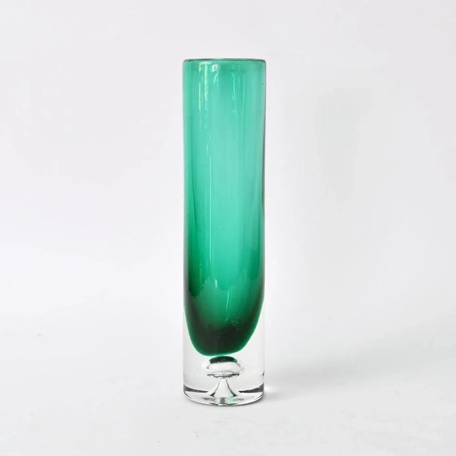 Green Vintage Green Glass Vase from Schott Zwiesel, 1970s For Sale - Image 8 of 8