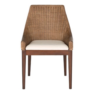 Rattan Sloping Chair in Brown For Sale