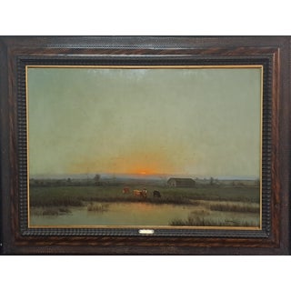 G. Bazzani, Lombard Countryside, 1920s, Oil Painting on Panel, Framed For Sale