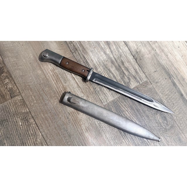 Rustic European Ww2 German Bayonet and Original Scabbard For Sale - Image 3 of 6
