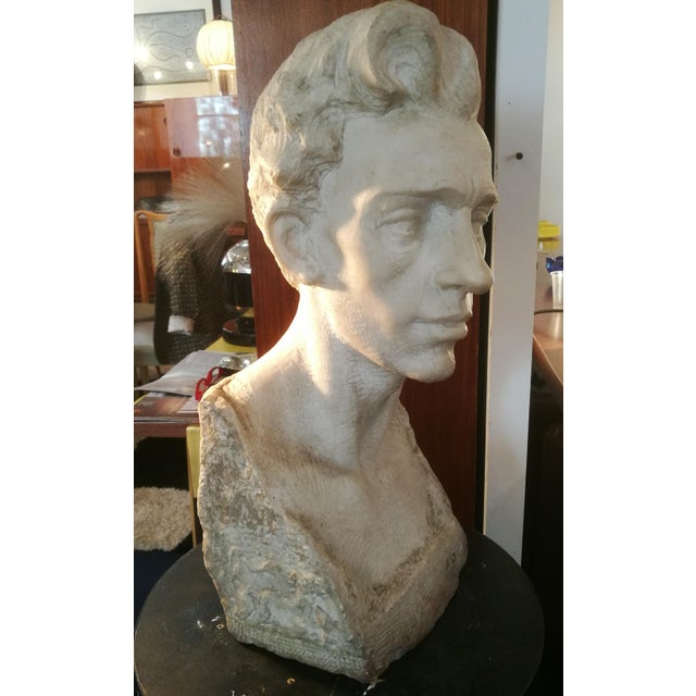 Alfredo Pina, Male Bust, 1930s, Carrara Marble For Sale - Image 9 of 10