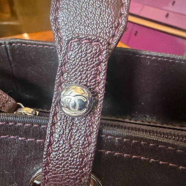 2006 Vintage Chanel Dark Chocolate Brown Coated Canvas Tote Bag For Sale - Image 14 of 18
