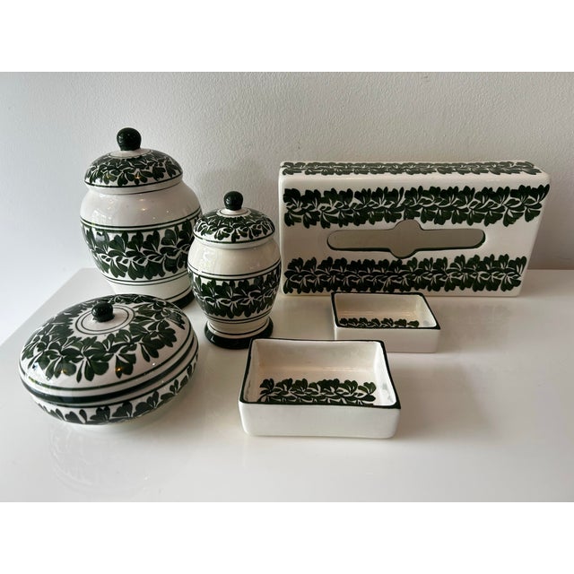Ceramic Vintage Mexican Pottery Vanity or Dressing Table Set- 6 Pieces For Sale - Image 7 of 11