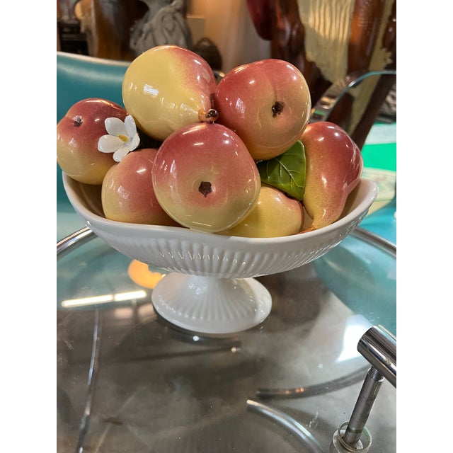 Up for consideration is a beautiful vintage ceramic fruit bowl with peaches. This would look lovely in your home and it is...