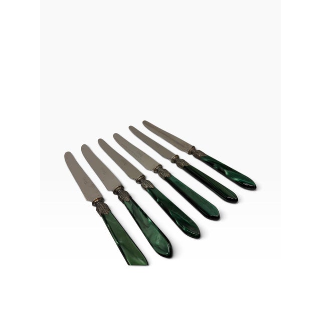 Vintage Jean Couzon "Galaxy-Green" Flatware Set - 29 Pieces For Sale In West Palm - Image 6 of 9