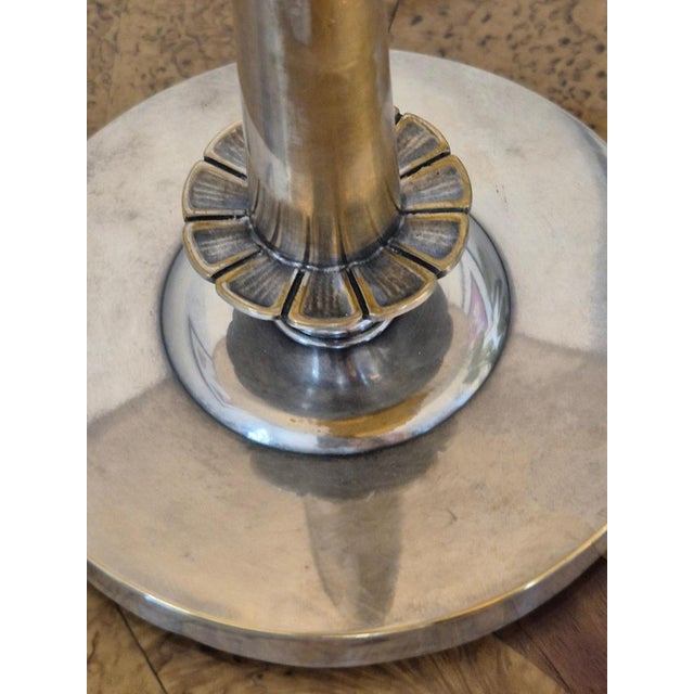 Silver-Plated Table Lamp by Elis Bergh for CG Hallberg, 1920s For Sale - Image 3 of 9