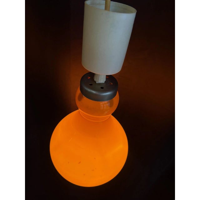 Vintage Orange Opaline Pendant Light, 1970s For Sale - Image 4 of 8