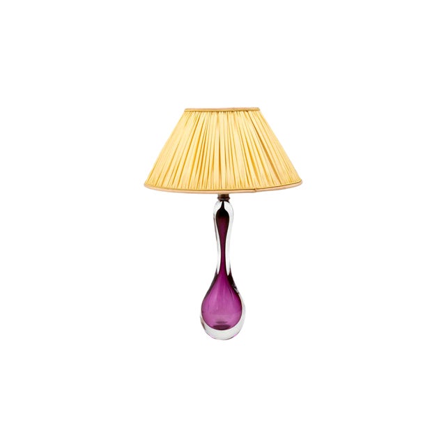 Vintage Glass Table Lamp, 1960s For Sale