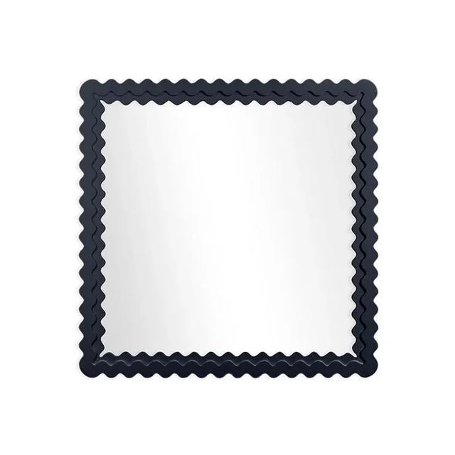 Contemporary Fleur Home Carnival Chaos Square Mirror in Hale Navy, 24x24 For Sale - Image 3 of 3