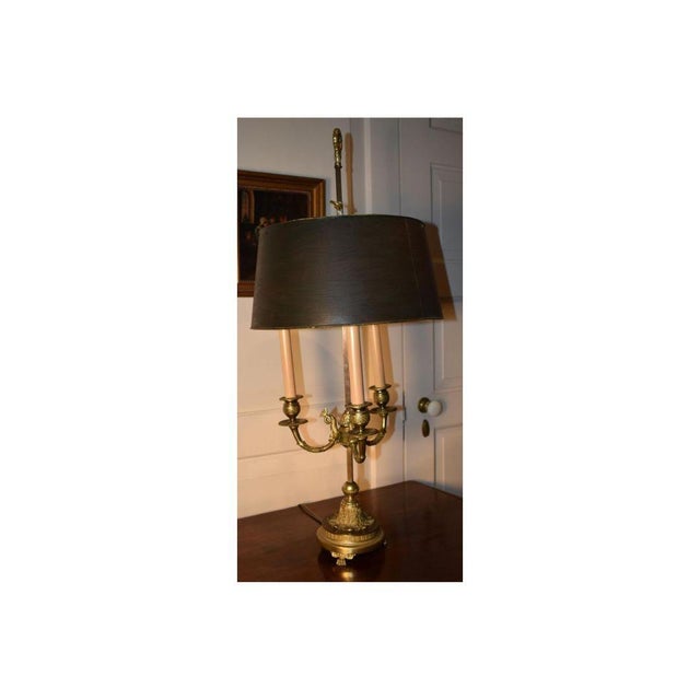 You know that we love these French bouillotte lamps . This highly detailed example in bronze is a bit larger than most....