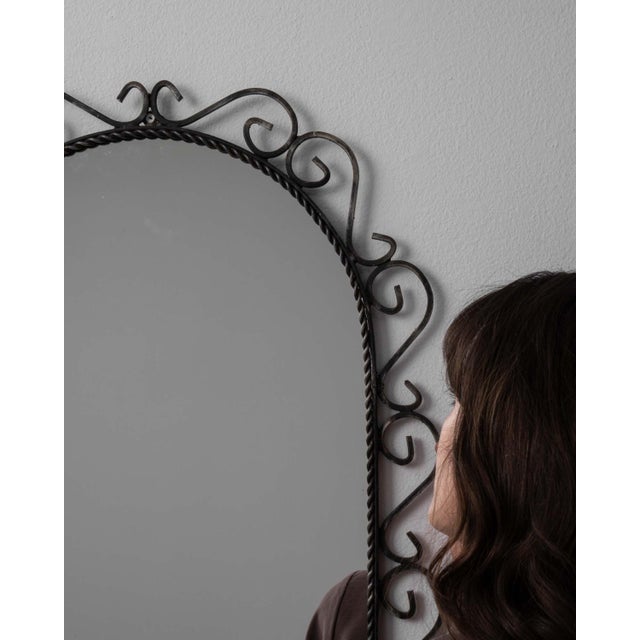 20th Century French Wrought Iron Wall Mirror For Sale - Image 11 of 11