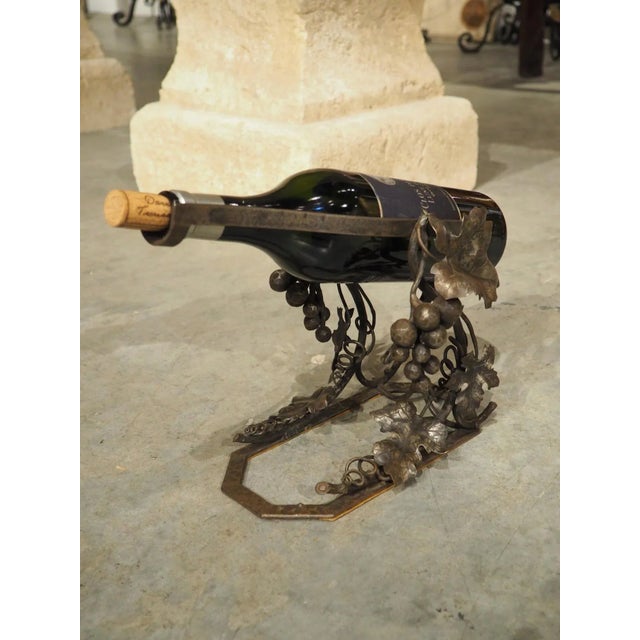 Antique French Wrought Iron Wine Bottle Cradle, Circa 1900 For Sale - Image 9 of 10
