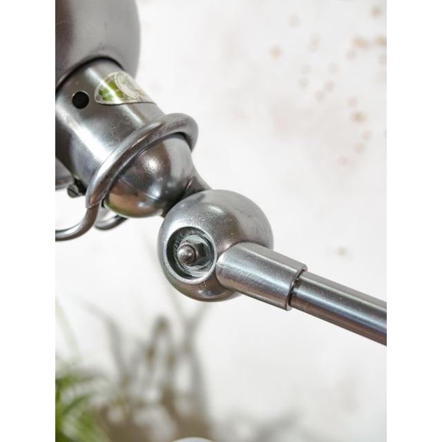 Vintage Jieldé lamp: three arms, green label, polished to bare metal: has been fully restored and professionally rewired,...
