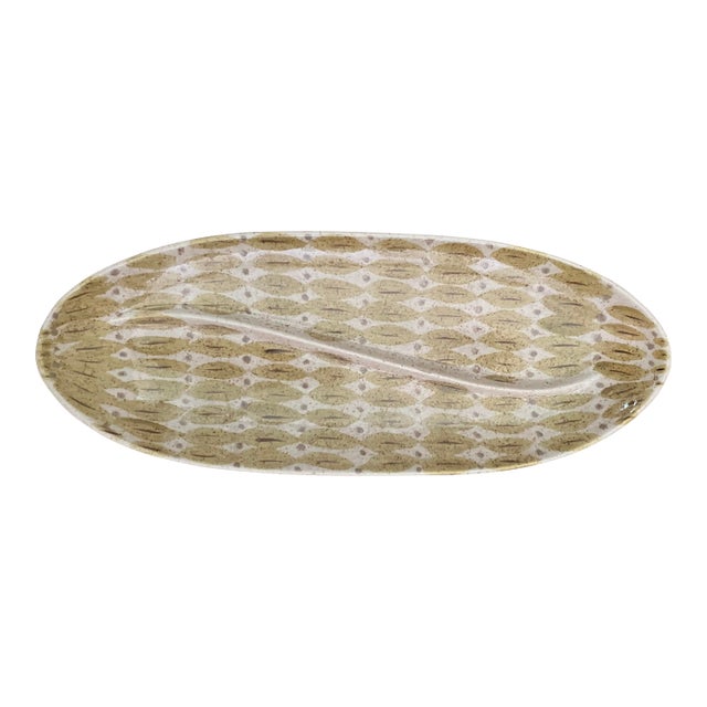 1950s Red Wing Futura "Golden Viking" Divided Relish Tray For Sale