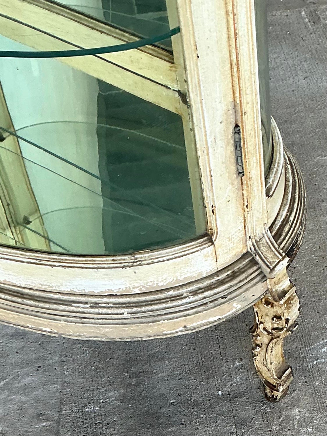 Vintage Curved Glass Display Cabinet - Top view