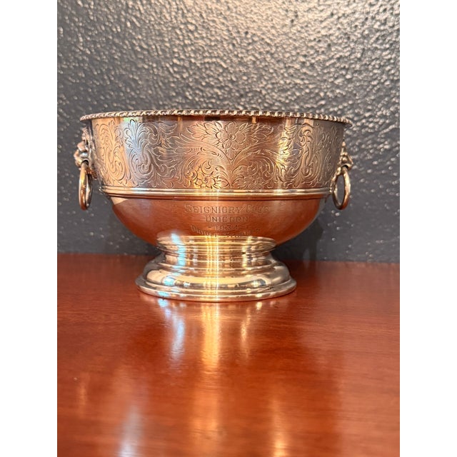 Ellis-Barker 1934 Silverplate Trophy Bowl - Seigniory Club Quebec Oriole Stables Equestrian Trophy - Chateau Montebello...