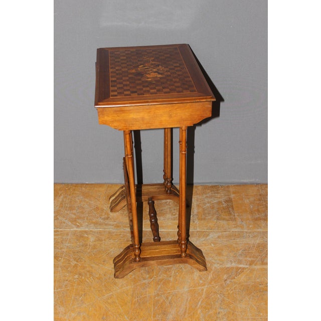 Nesting Tables in Floral Marquetry, 1900s, Set of 4 For Sale - Image 6 of 18