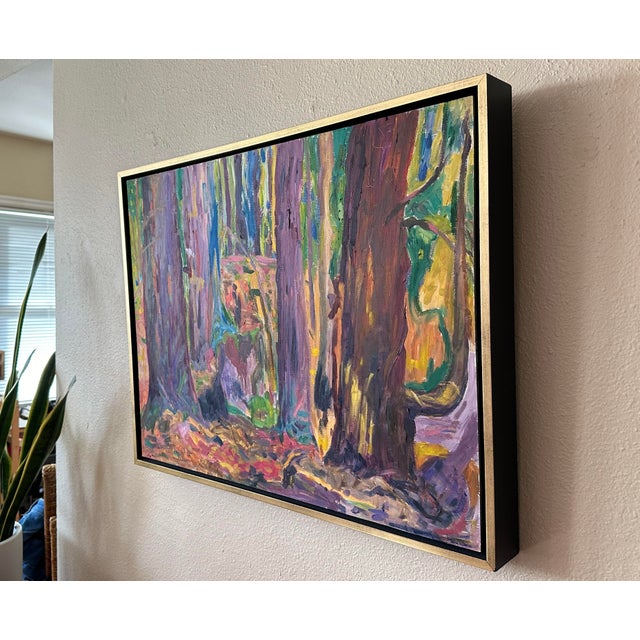 Elizabeth Murray (California contemporary), 'The Greeting Tree', Redwood, Big Sur, CA 2021 Original oil painting and cold...