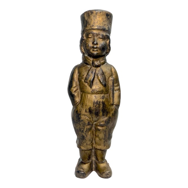 Rare Antique Early 1800's Cast Iron Boy Child Still Coin Bank by a.c. Williams For Sale