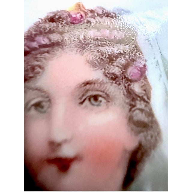 Antique Austrian Bohemian Porcelain Portrait Vase, Duchesse De Bourgogne, C. 1900 For Sale - Image 11 of 12