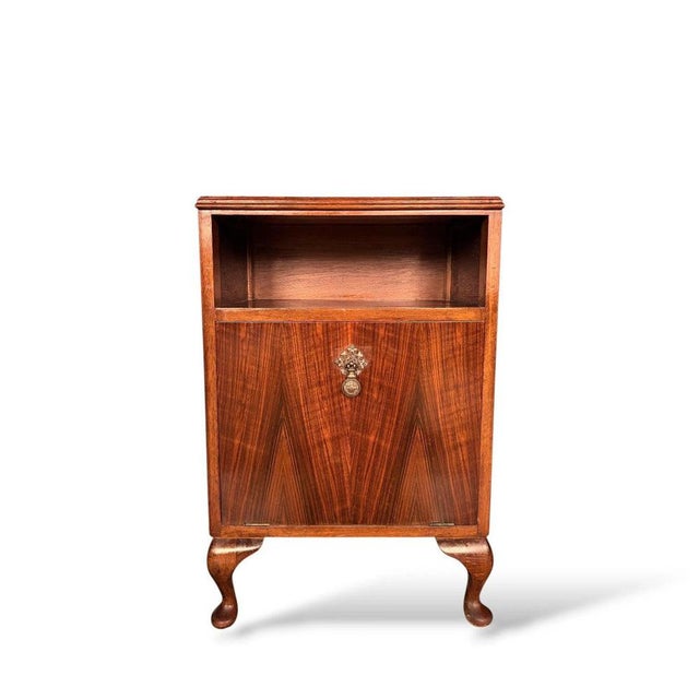 Art Deco Walnut Cabinet with Brass Handle, 1940s For Sale - Image 4 of 9