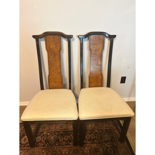 Wood 1970s Broyhill Chinoiserie Ming Vintage Dining Chairs – Matching Set of 6 For Sale - Image 7 of 16