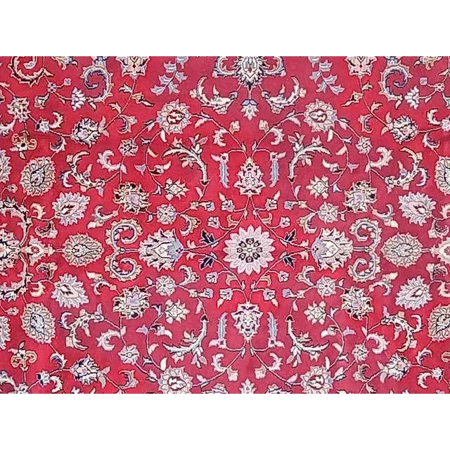 Persian 1970's Indo Kashan Rug , 9' X 12' For Sale - Image 3 of 7