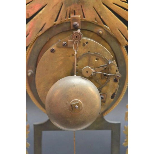 Gold 19th Century Sunburst Clock For Sale - Image 8 of 9