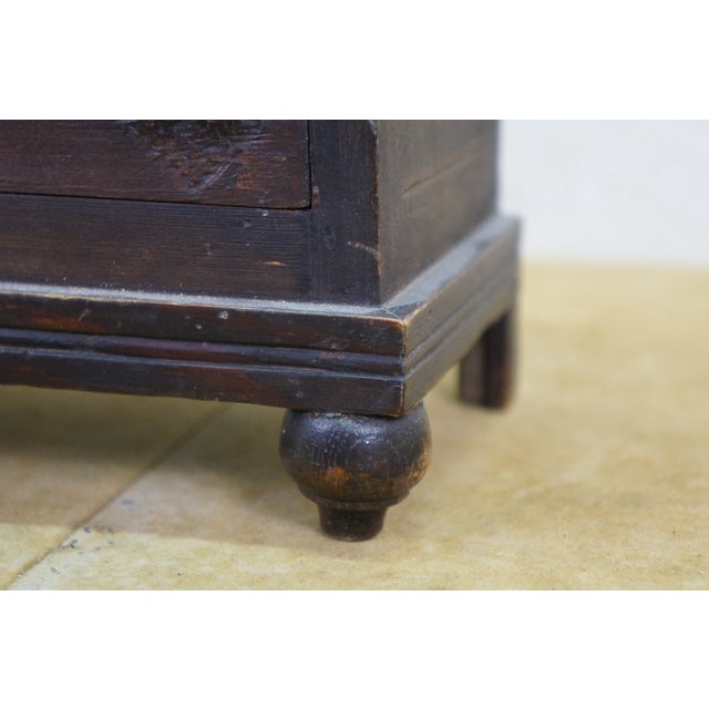 Antique Oak Salesman Sample Mirrored Dollhouse Armoire Wardrobe Cabinet 16" For Sale - Image 16 of 17