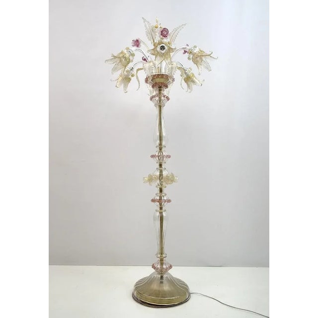 1950s Blown Murano Glass Ca'Rezzonico Floor Lamp with 6 Arms, Italy, 1950s For Sale - Image 5 of 16