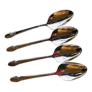 1930's Vintage Floral Rogers Silver Plated "First Love"Pattern Tea Spoons- Set of 4