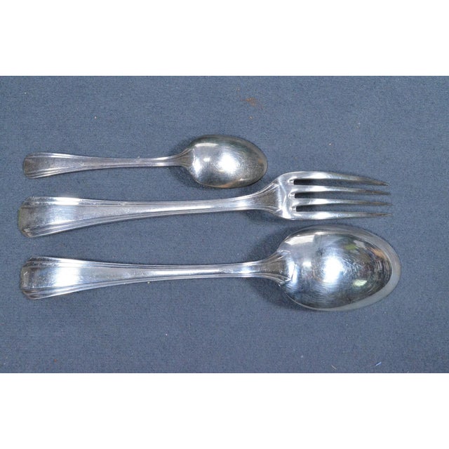 Christofle 1920s Christofle Boréal Art Deco Silver-Plated Flatware Set by Luc Lanel - 37 Pieces with Case For Sale - Image 4 of 17