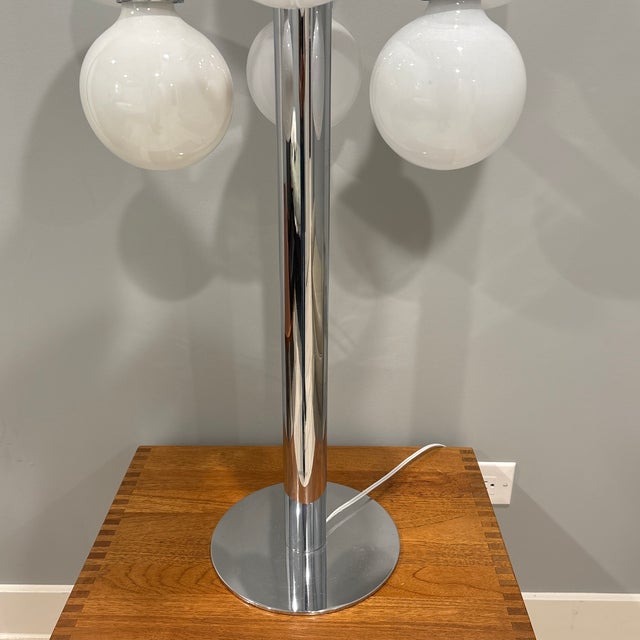 Robert Sonneman 1970s Chrome Finish Lamp in the Manner of Robert Sonneman For Sale - Image 4 of 8