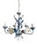 Vintage Floral Painted Steel Five-Light Chandelier from Lamparas Schuller, Spain, 1990s For Sale